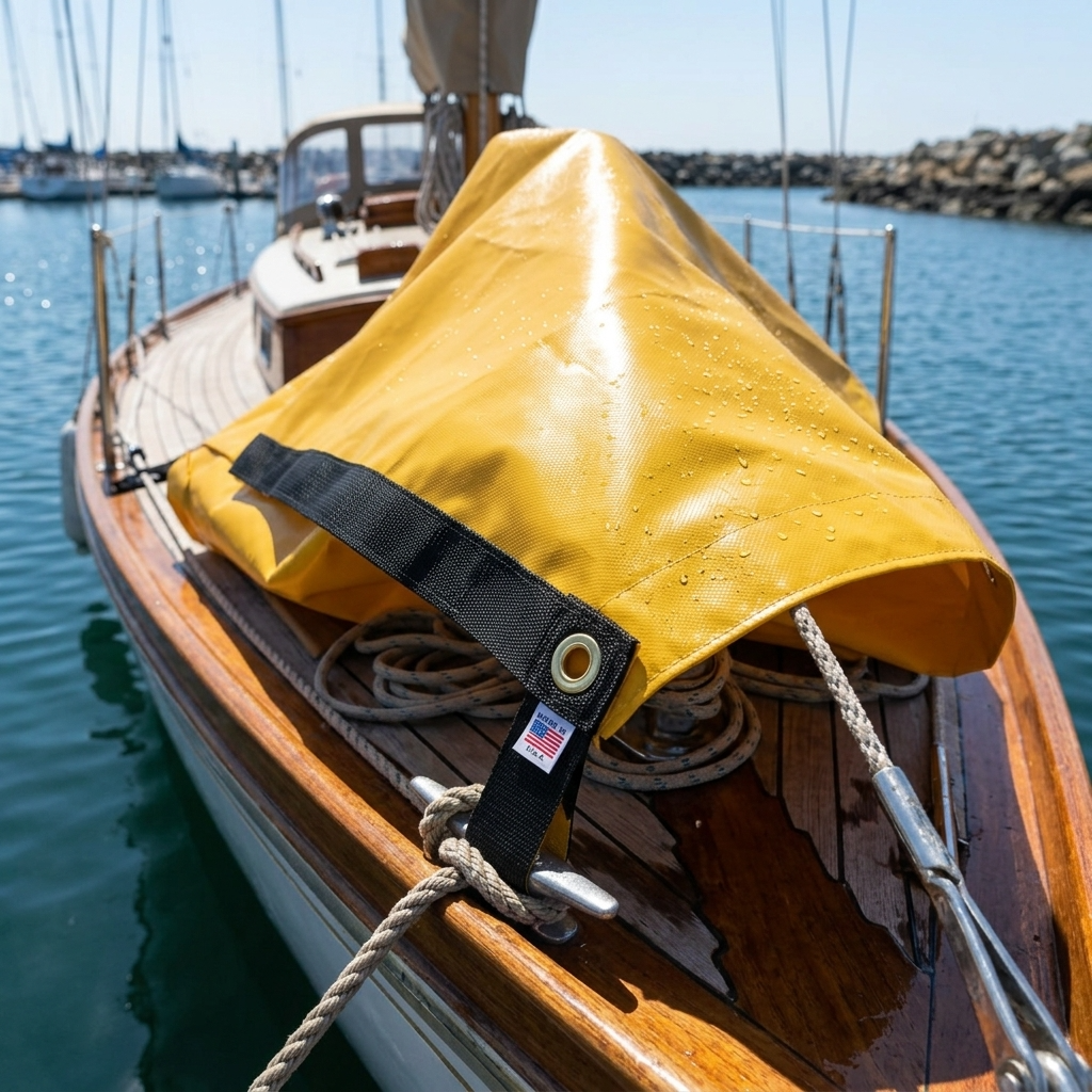 Tarp, Heavy Duty, Yellow Waterproof, 18 Oz. Vinyl w/ Reinforced